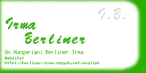 irma berliner business card